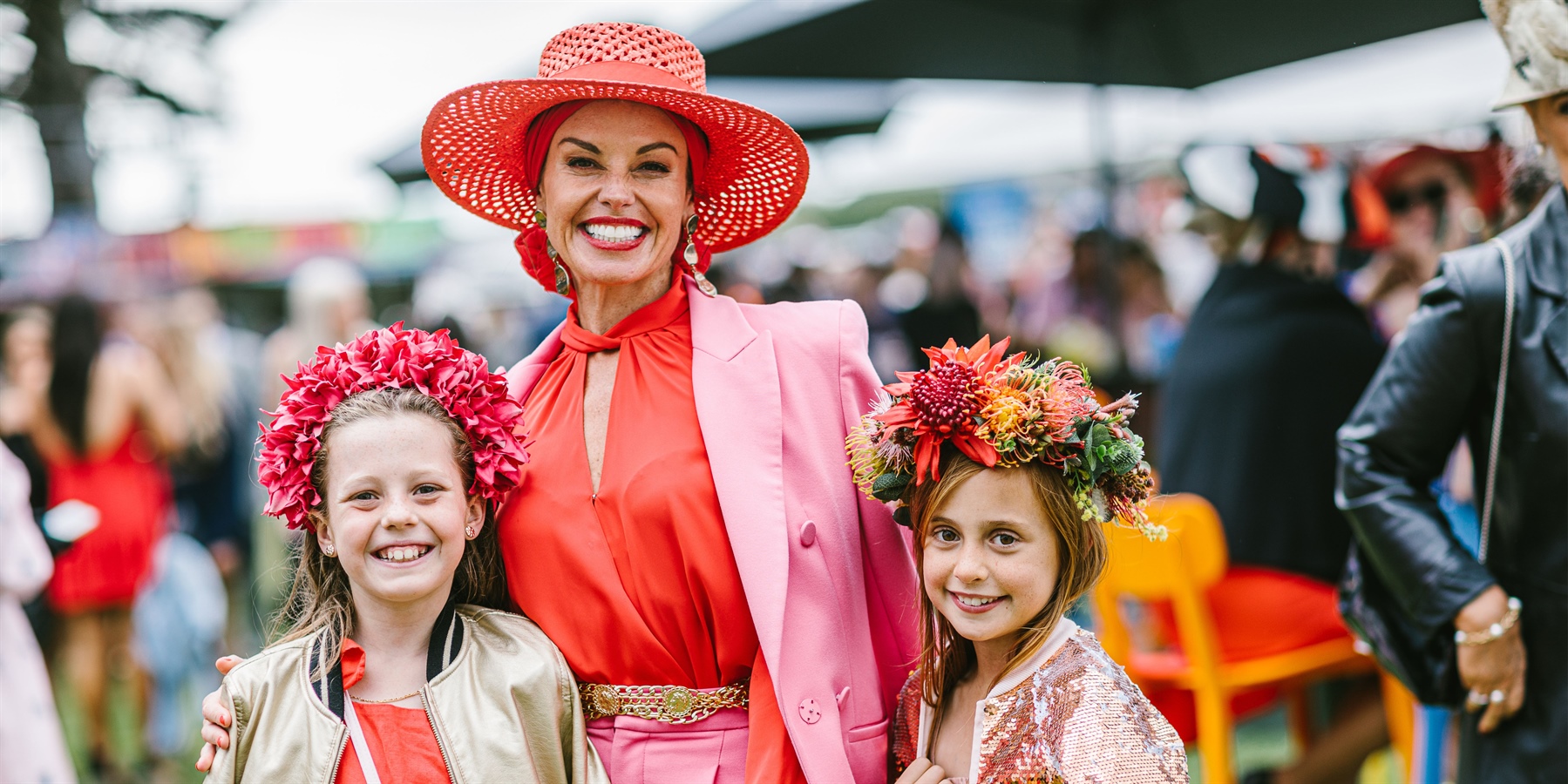 Mother and Daughters dressed up for the Mornington Cup