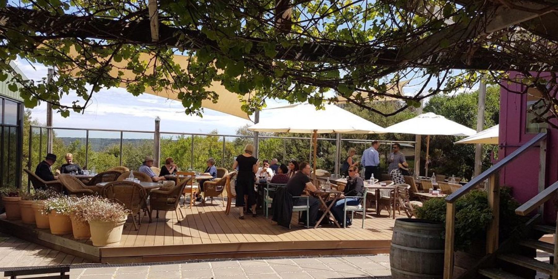 The deck at Nazaaray Estate Flinders Cellar Door