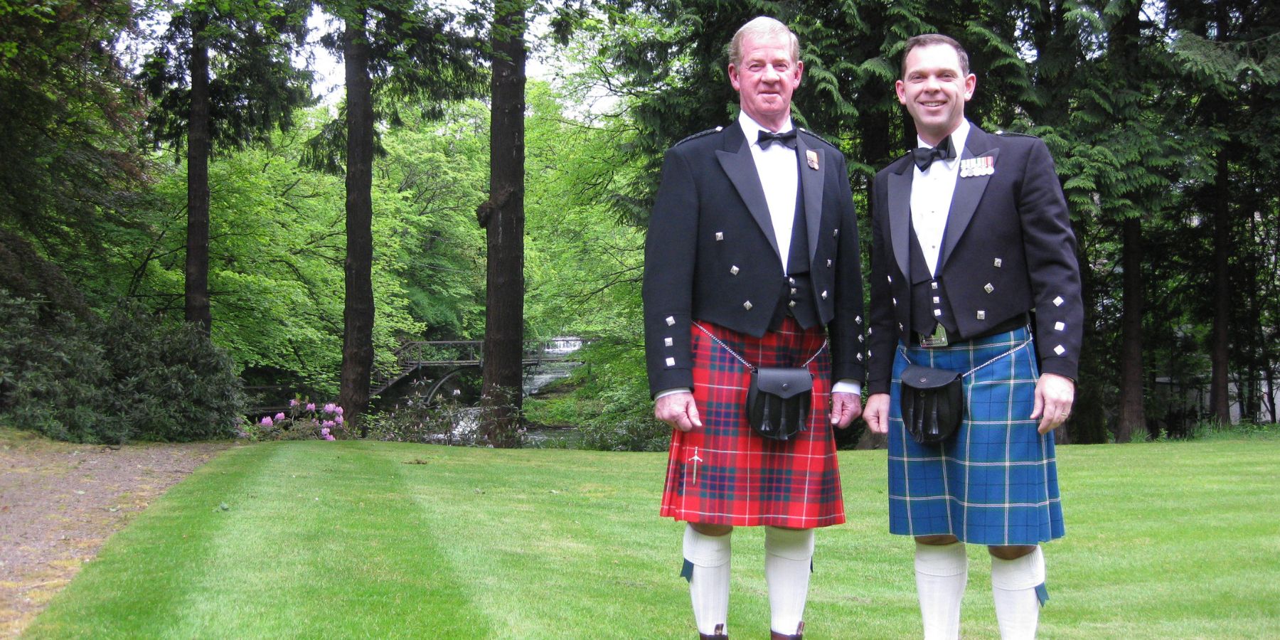 Stuart McIntosh and his father in their Scottish Kilts at the Competition day in Scotland